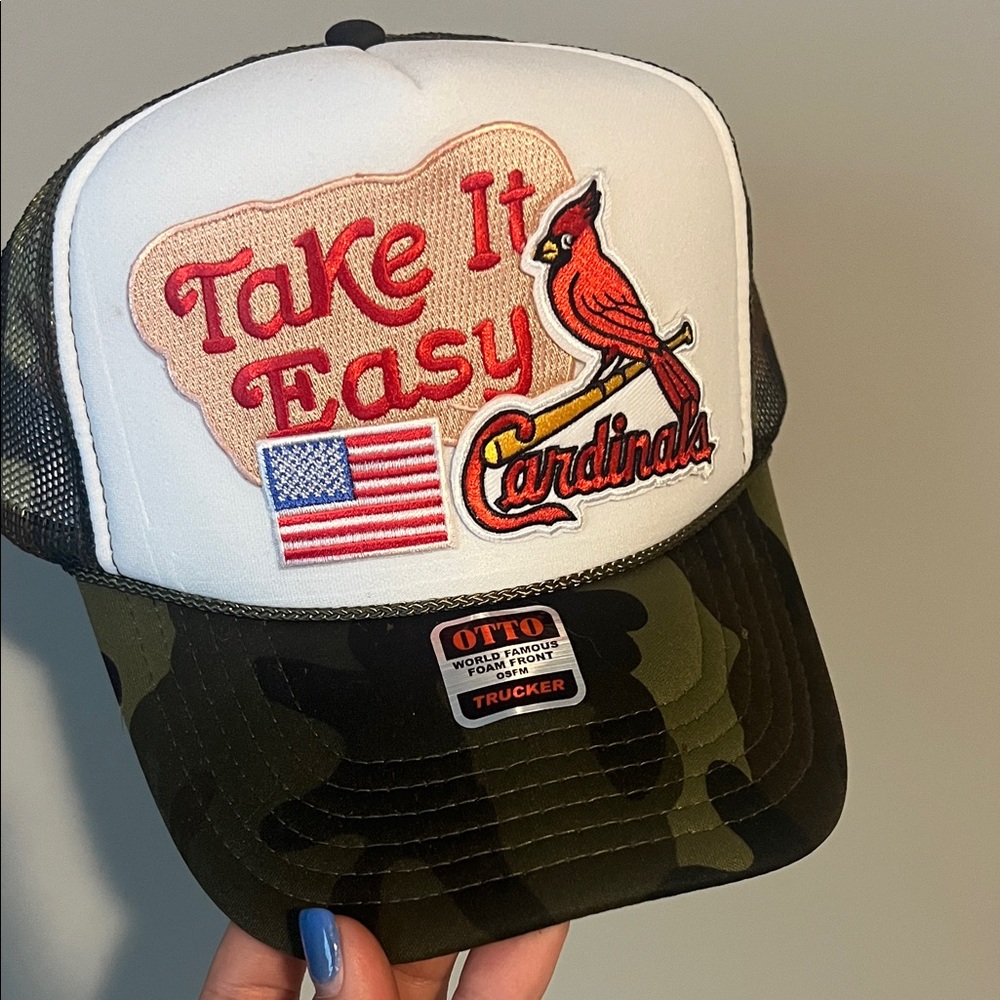 OTTO White and Camo Cardinals Trucker Hat